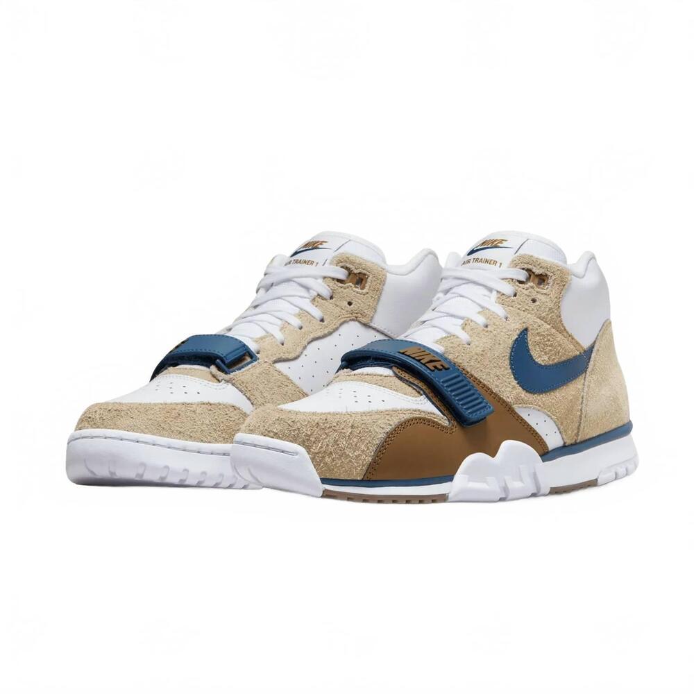 NEW NIKE men's air trainer 1 mid sneaker in ale brown